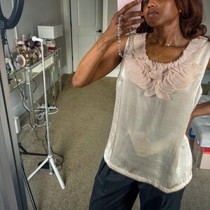 Adiva light pink ruffle top